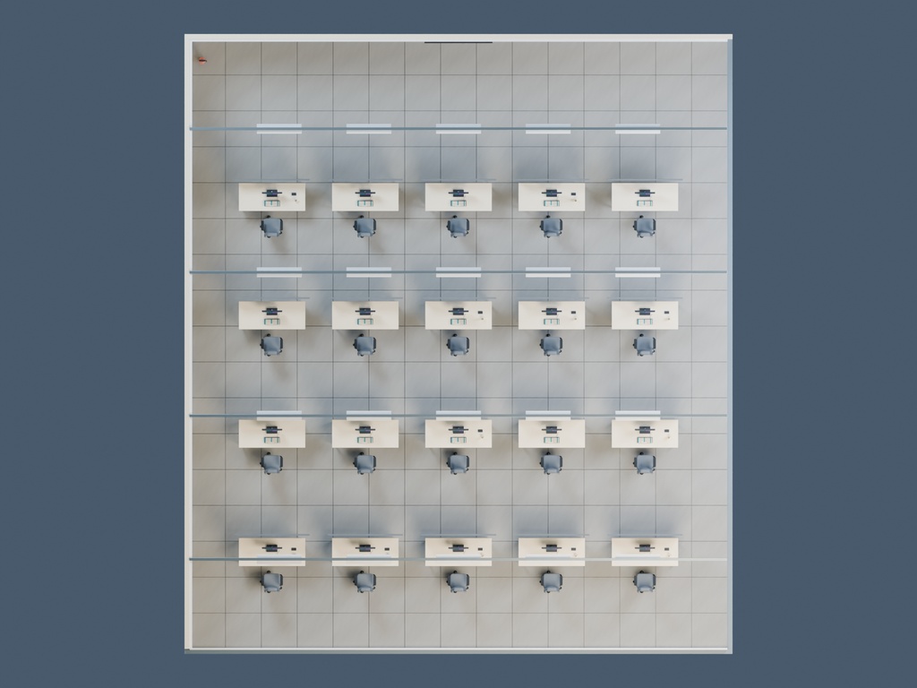 【3D背景】097 終わらないオフィス / Endless Office【FBX・GLB・BLEND】