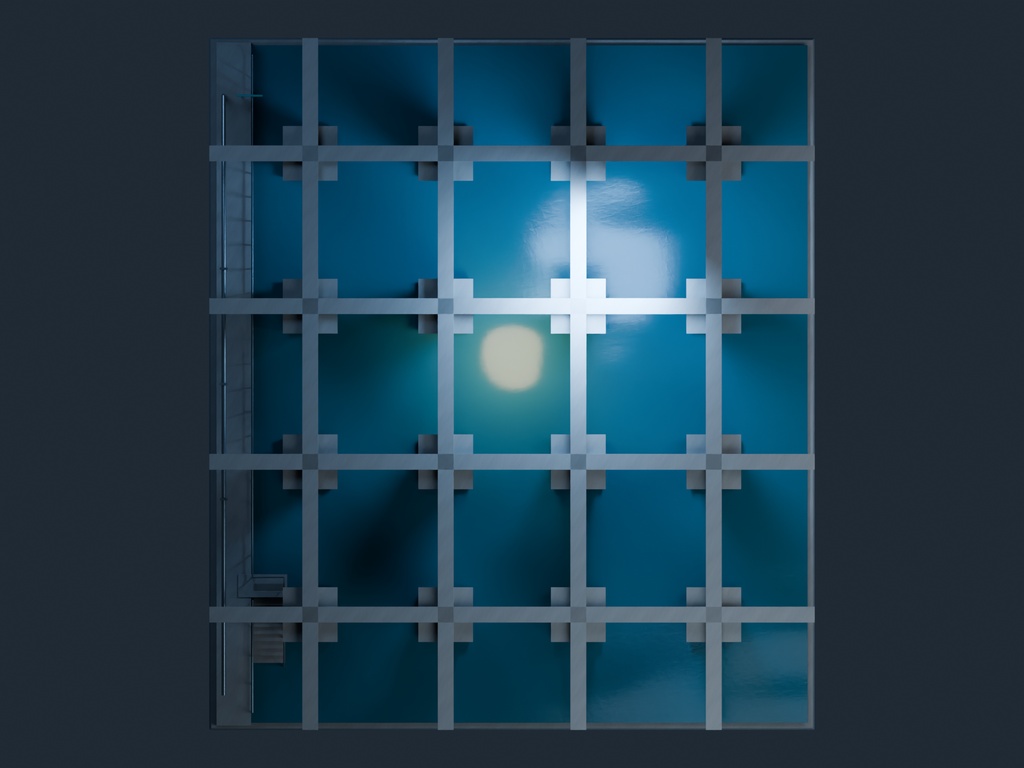 【3D背景】098 地下の巨大貯水槽 / Underground Reservoir【FBX・GLB・BLEND】