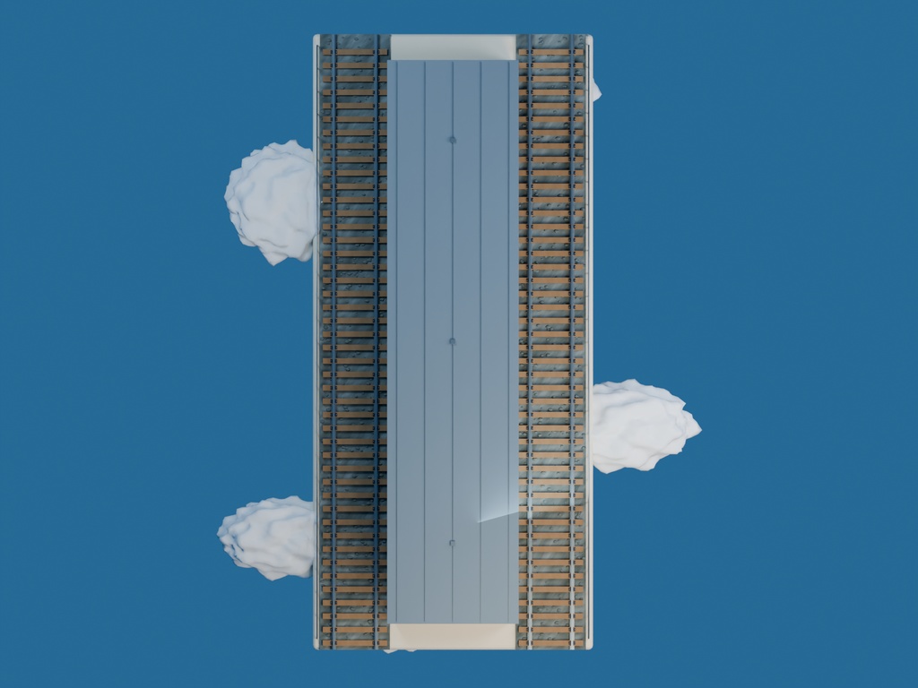 【3D背景】100 空に浮かぶ駅 / Sky Station【FBX・GLB・BLEND】