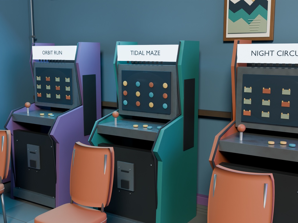 【3D背景】101 忘れられたゲームセンター / Forgotten Arcade【FBX・GLB・BLEND】