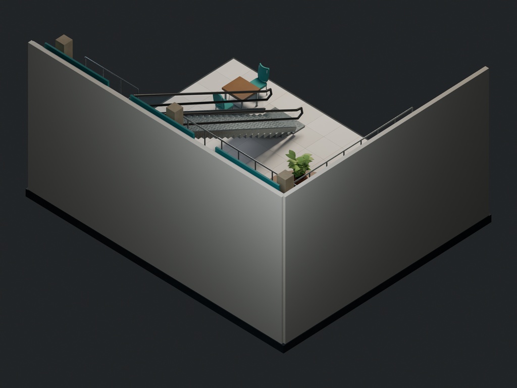 【3D背景】102 誰もいないショッピングモール / Empty Mall【FBX・GLB・BLEND】