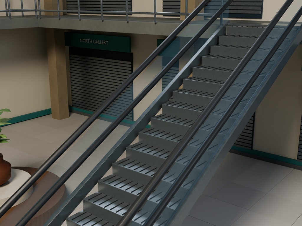 【3D背景】102 誰もいないショッピングモール / Empty Mall【FBX・GLB・BLEND】