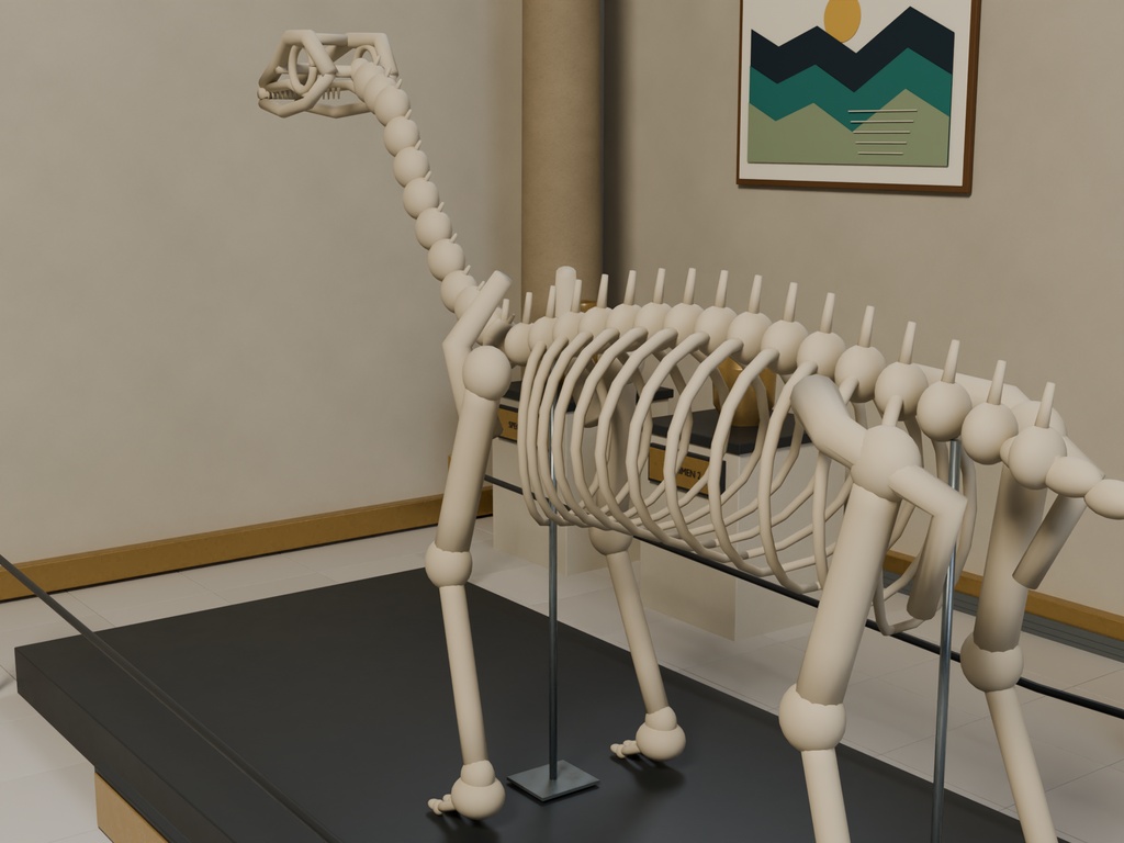 【3D背景】104 閉館後の博物館 / Museum at Night【FBX・GLB・BLEND】