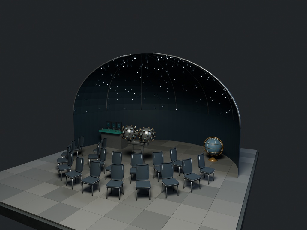 【3D背景】105 星のないプラネタリウム / Silent Planetarium【FBX・GLB・BLEND】