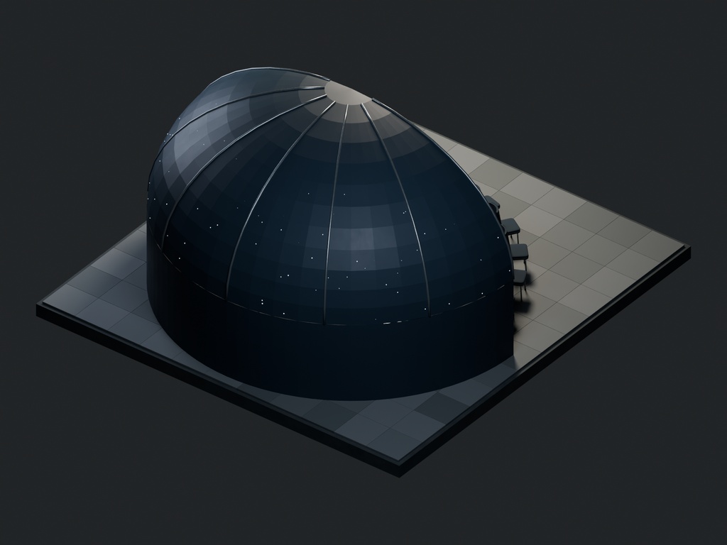 【3D背景】105 星のないプラネタリウム / Silent Planetarium【FBX・GLB・BLEND】