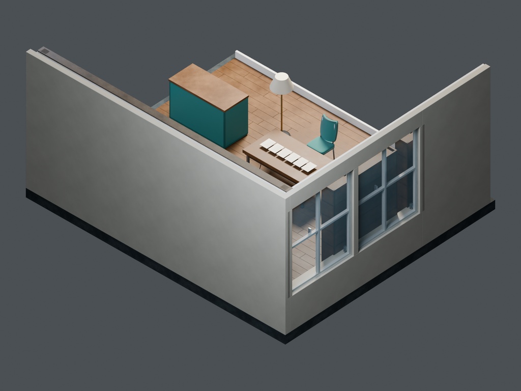 【3D背景】108 雨宿りの古書店 / Rainy Bookshop【FBX・GLB・BLEND】
