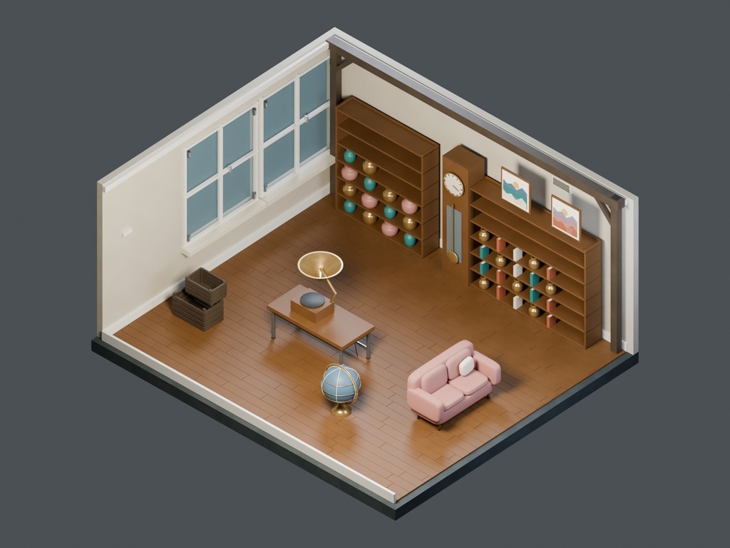 【3D背景】109 路地の骨董屋 / Alley Antiquarian【FBX・GLB・BLEND】