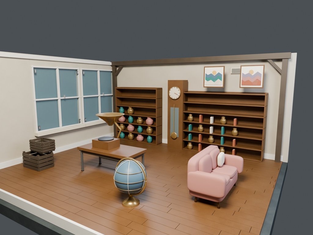 【3D背景】109 路地の骨董屋 / Alley Antiquarian【FBX・GLB・BLEND】
