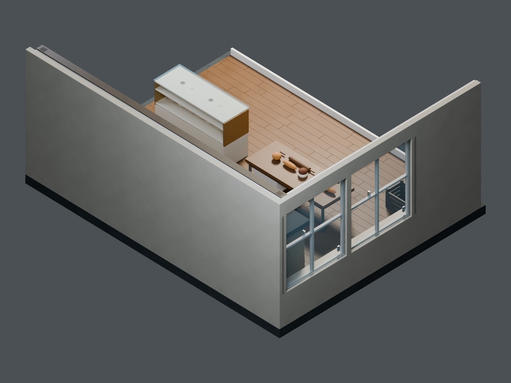 【3D背景】113 坂道のパン工房 / Hillside Bakery【FBX・GLB・BLEND】
