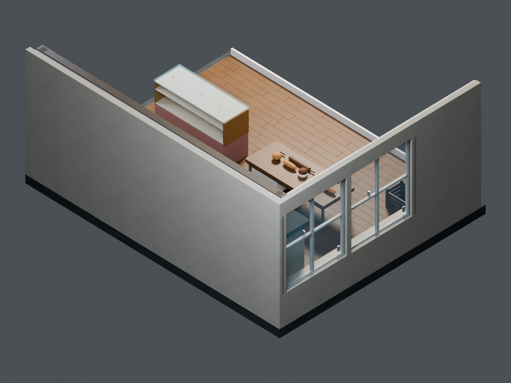 【3D背景】116 小さな菓子工房 / Little Patisserie【FBX・GLB・BLEND】