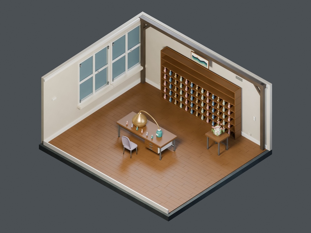 【3D背景】117 香水師の隠れ家 / Perfumer Hideaway【FBX・GLB・BLEND】