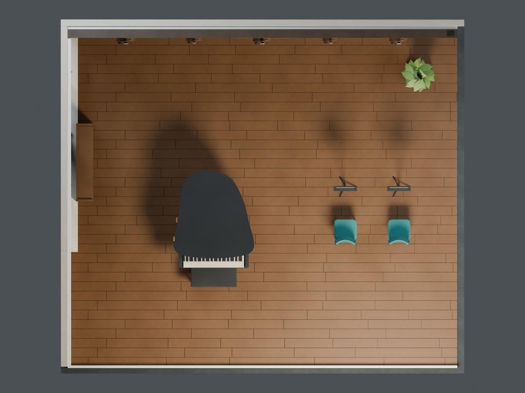 【3D背景】118 弦楽器の展示室 / Strings Gallery【FBX・GLB・BLEND】
