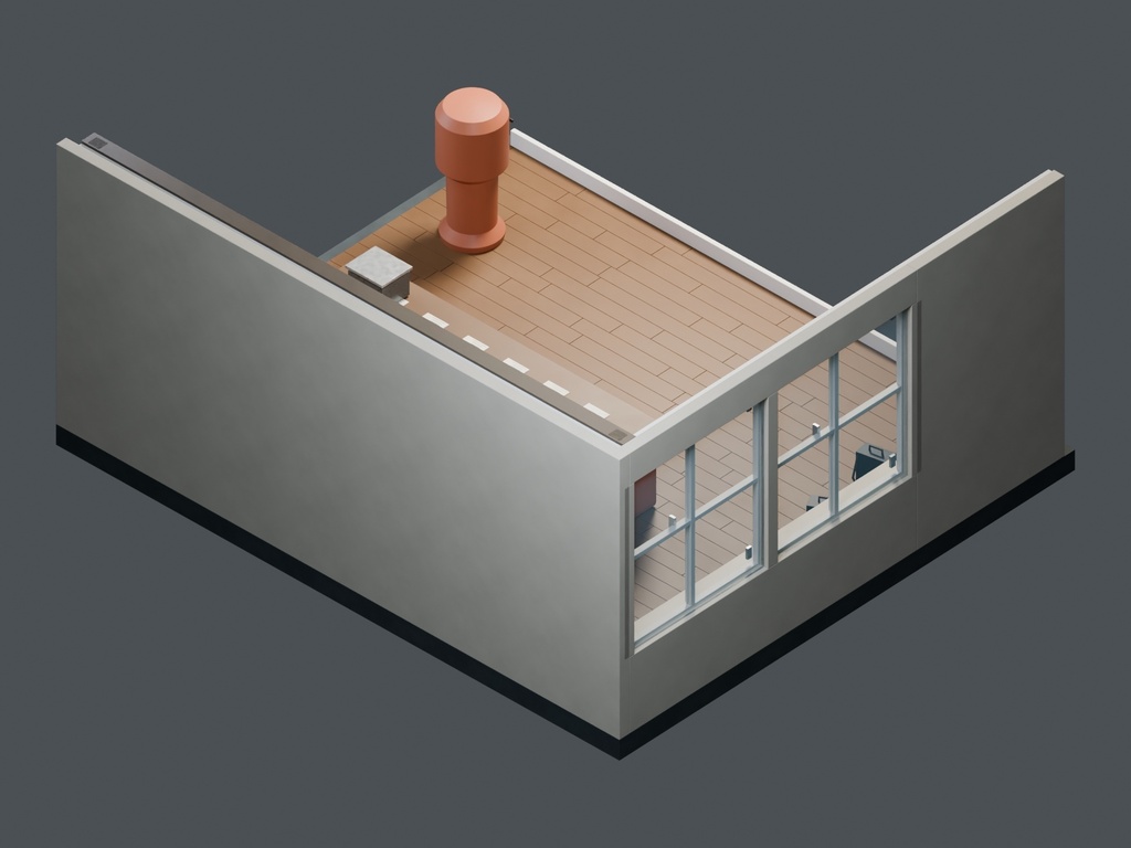 【3D背景】120 岬の郵便局 / Cape Post Office【FBX・GLB・BLEND】