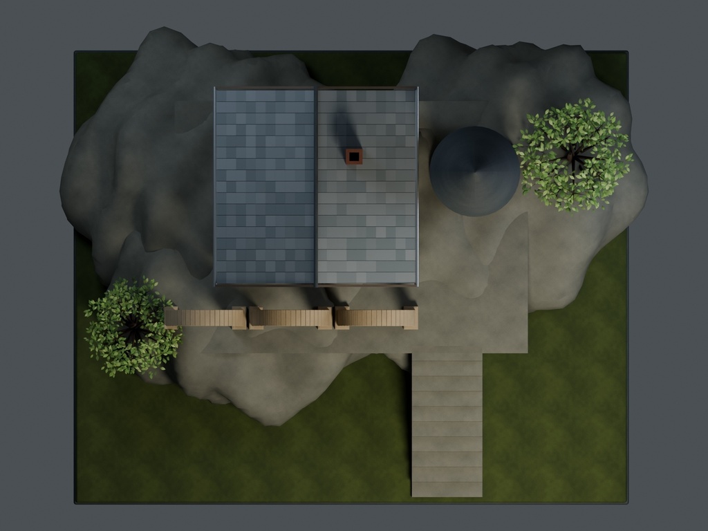 【3D背景】123 断崖の修道院 / Cliff Monastery【FBX・GLB・BLEND】
