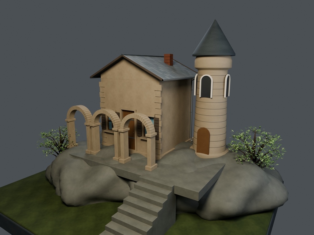 【3D背景】123 断崖の修道院 / Cliff Monastery【FBX・GLB・BLEND】