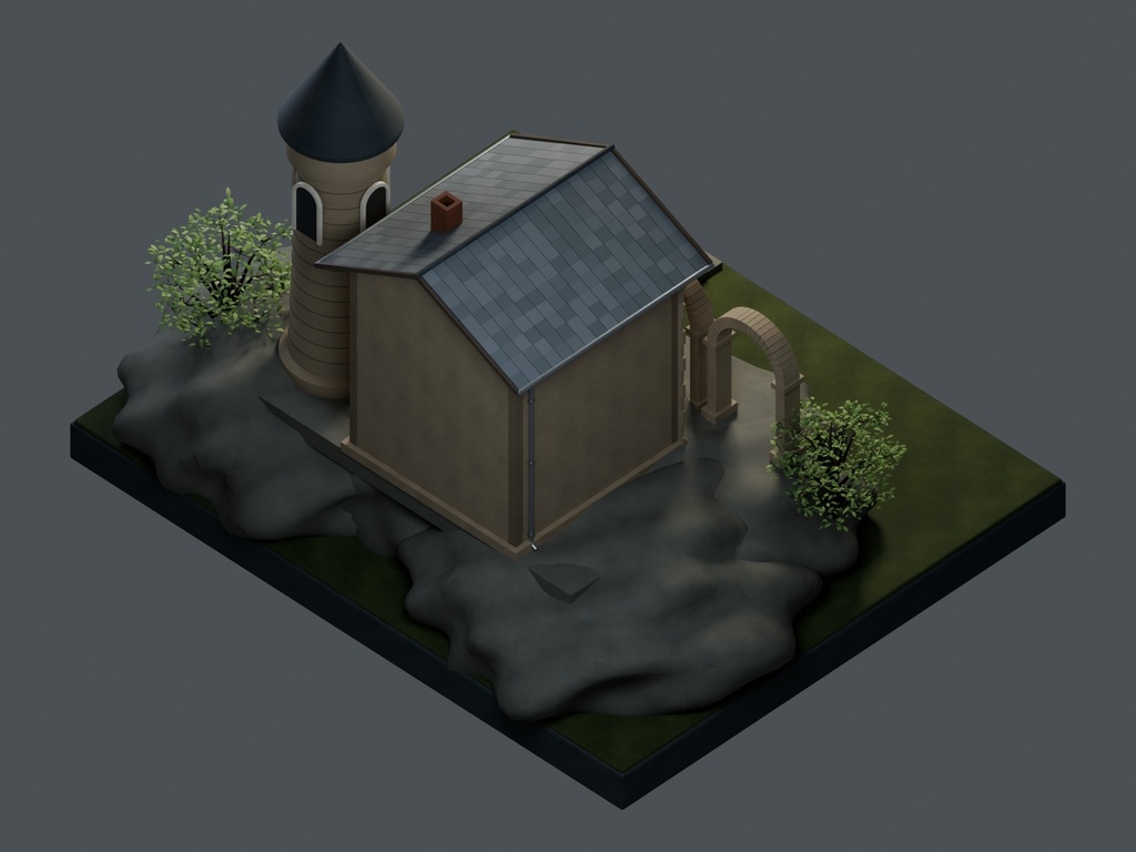 【3D背景】123 断崖の修道院 / Cliff Monastery【FBX・GLB・BLEND】