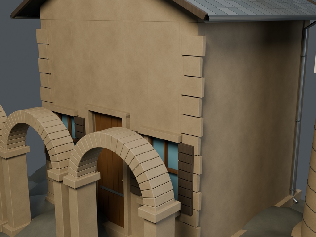 【3D背景】123 断崖の修道院 / Cliff Monastery【FBX・GLB・BLEND】