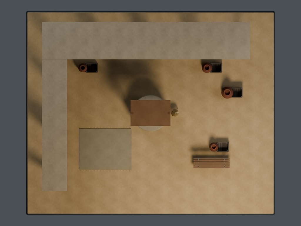 【3D背景】124 砂漠の隊商宿 / Desert Caravanserai【FBX・GLB・BLEND】