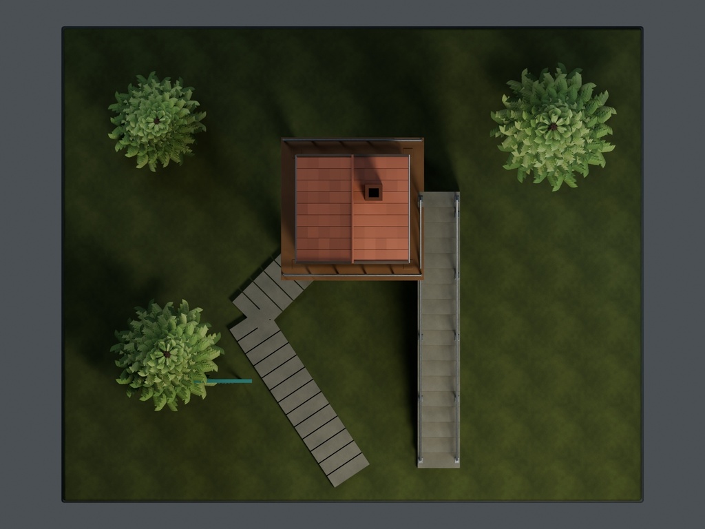 【3D背景】126 高原の見張り塔 / Alpine Watchtower【FBX・GLB・BLEND】