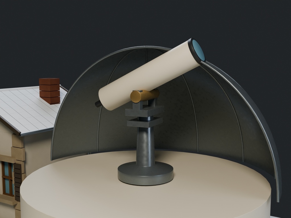 【3D背景】128 雪山の天文台 / Snow Observatory【FBX・GLB・BLEND】