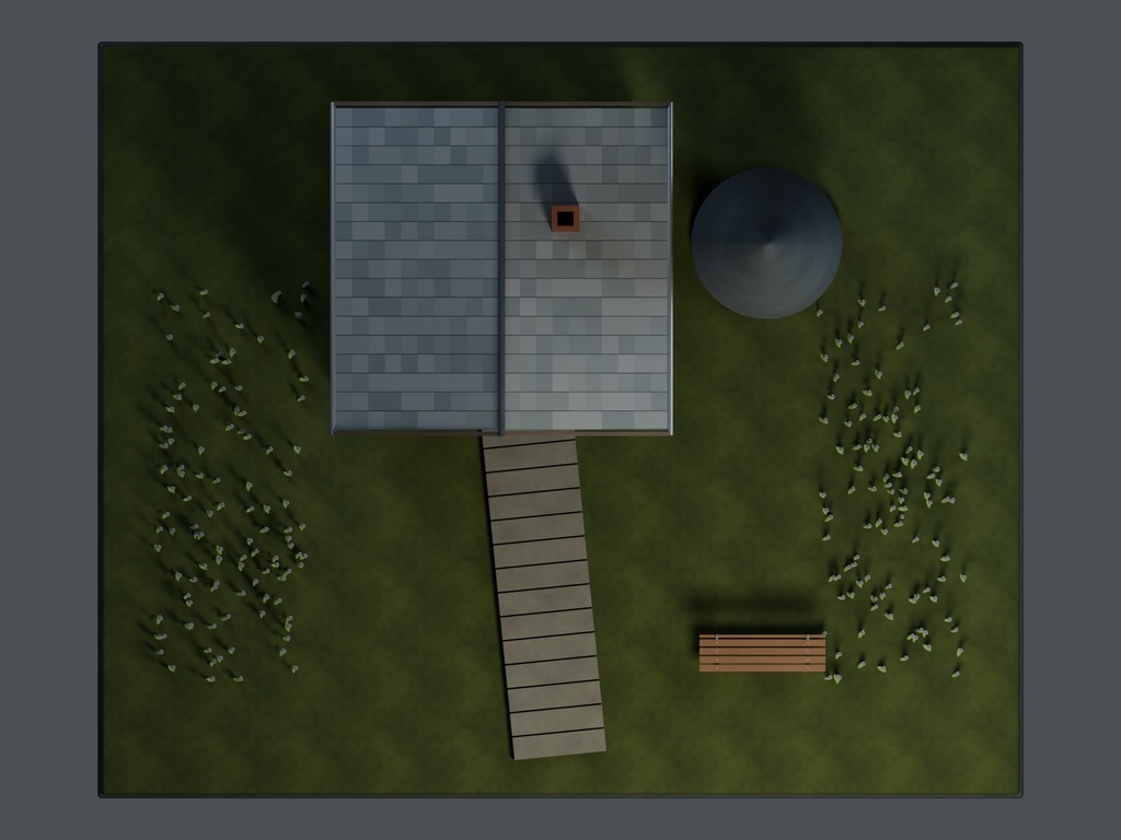 【3D背景】130 ラベンダーの礼拝堂 / Lavender Chapel【FBX・GLB・BLEND】