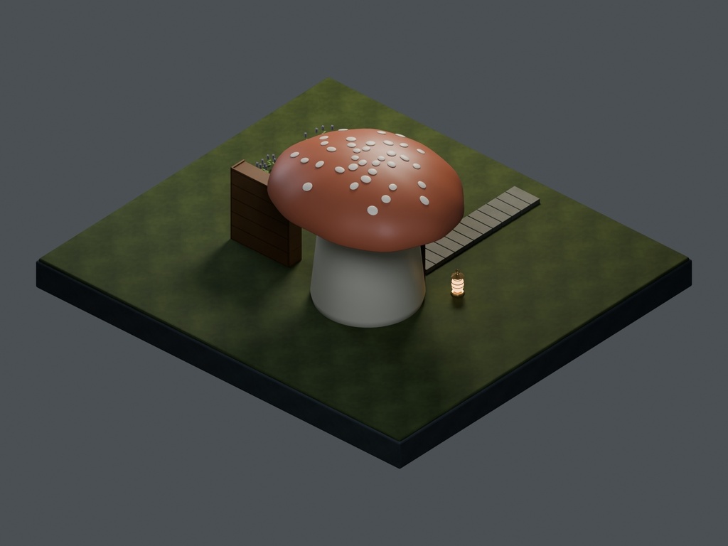 【3D背景】131 茸の薬草店 / Mushroom Apothecary【FBX・GLB・BLEND】