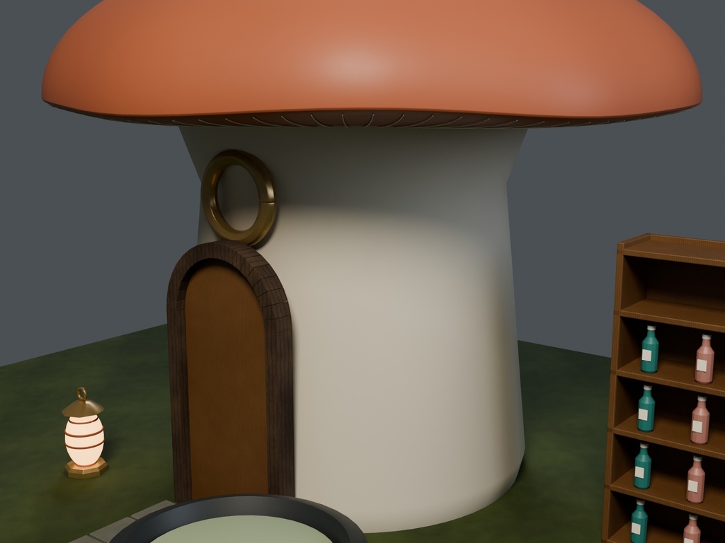 【3D背景】131 茸の薬草店 / Mushroom Apothecary【FBX・GLB・BLEND】