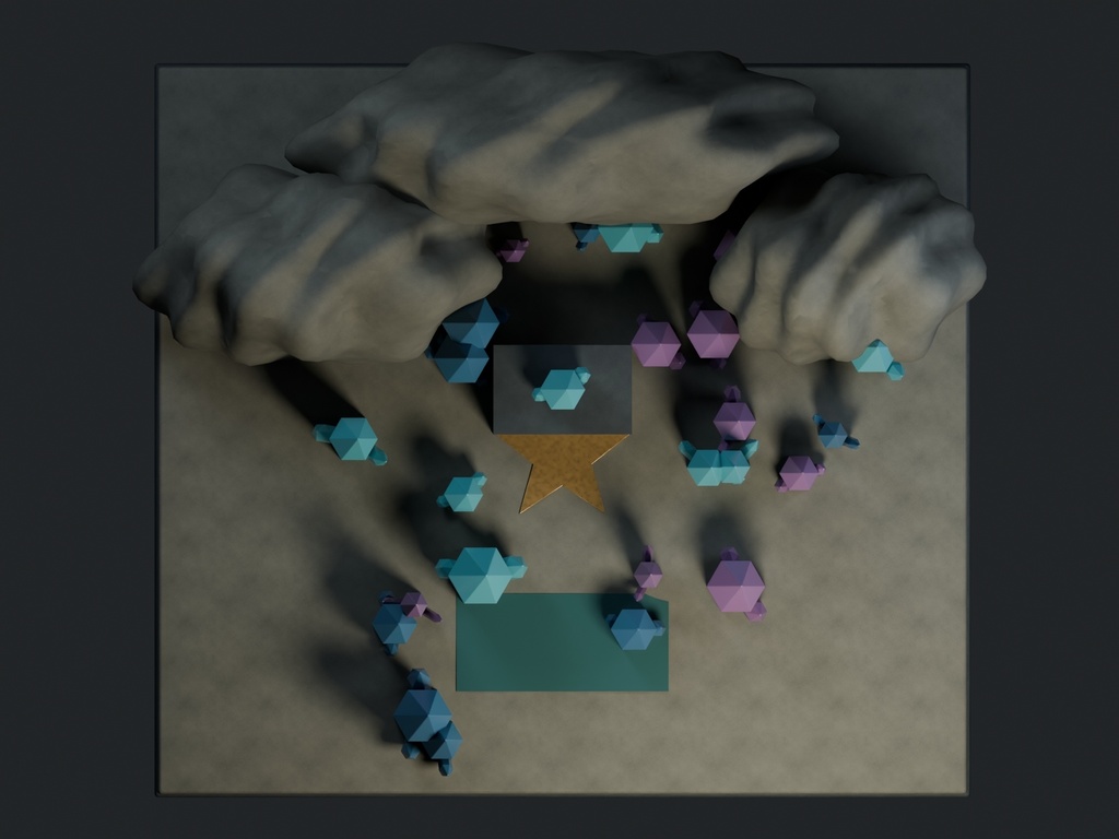 【3D背景】133 水晶洞窟の祭壇 / Crystal Cave Altar【FBX・GLB・BLEND】