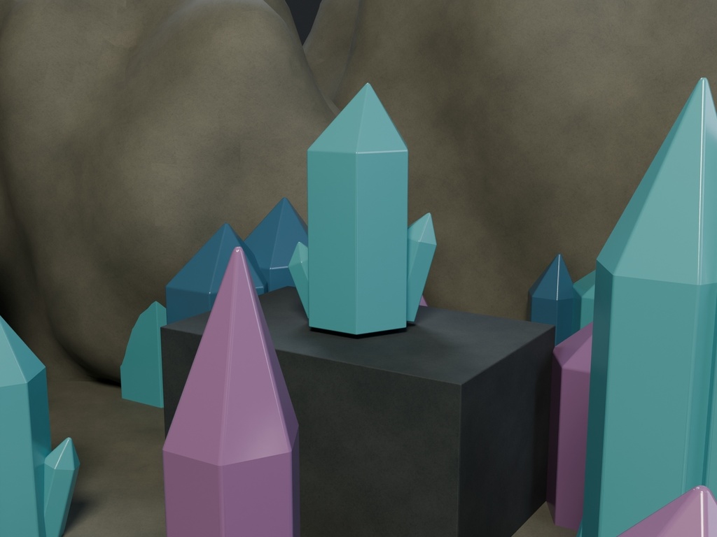 【3D背景】133 水晶洞窟の祭壇 / Crystal Cave Altar【FBX・GLB・BLEND】