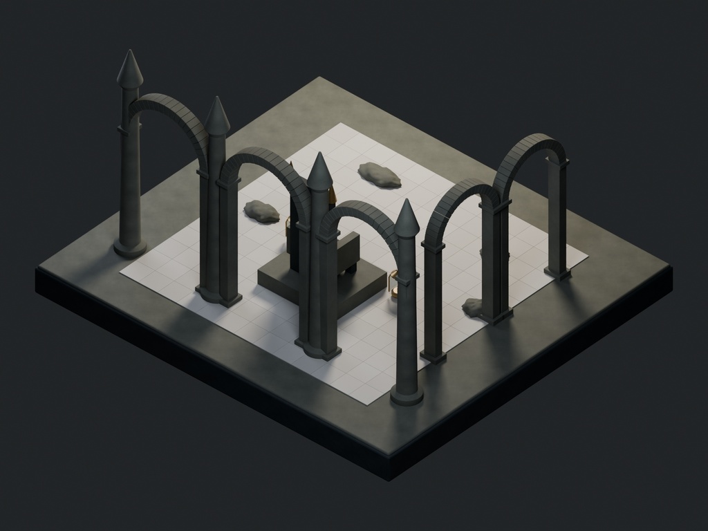 【3D背景】134 灰の王座 / Ashen Throne【FBX・GLB・BLEND】