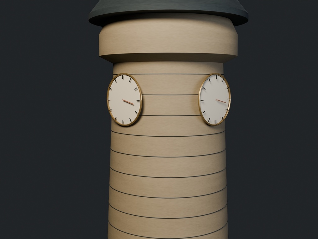 【3D背景】135 浮遊する時計塔 / Floating Clocktower【FBX・GLB・BLEND】