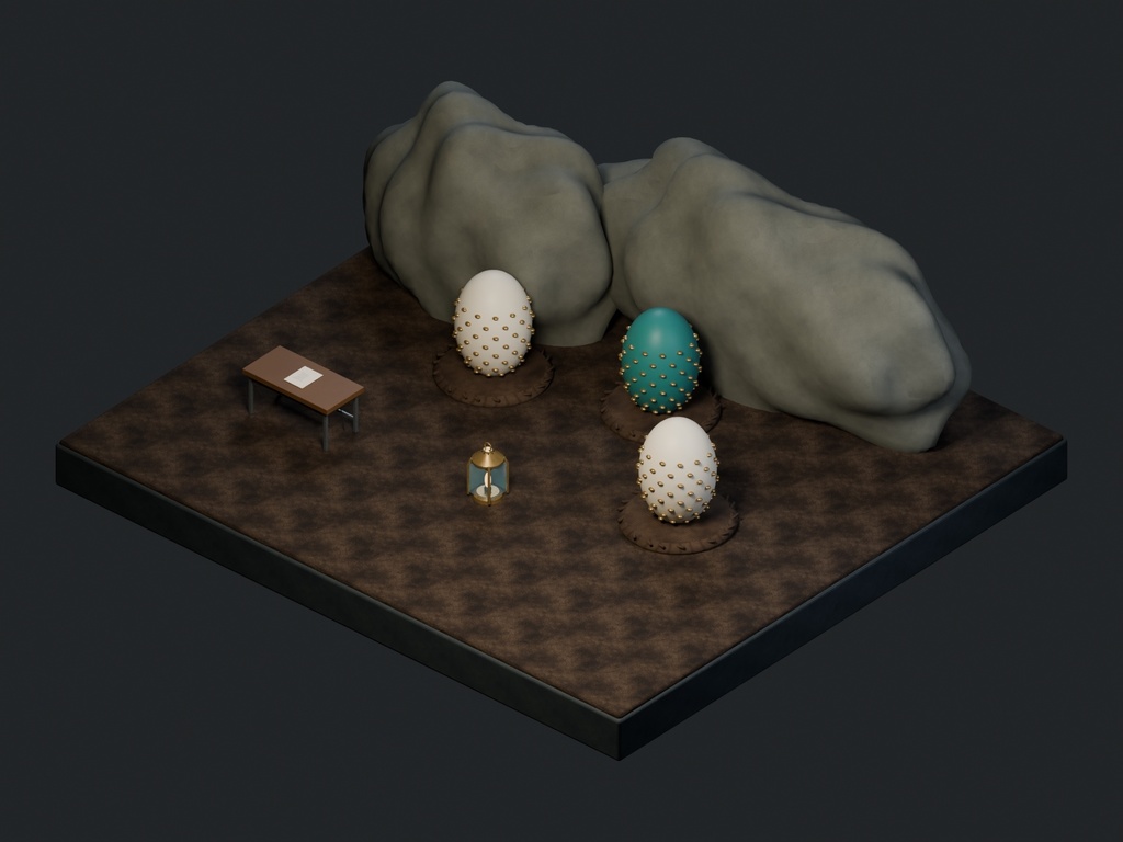 【3D背景】137 竜の孵化場 / Dragon Hatchery【FBX・GLB・BLEND】