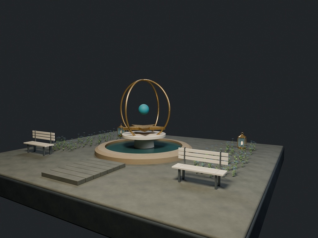 【3D背景】139 星屑の噴水 / Stardust Fountain【FBX・GLB・BLEND】