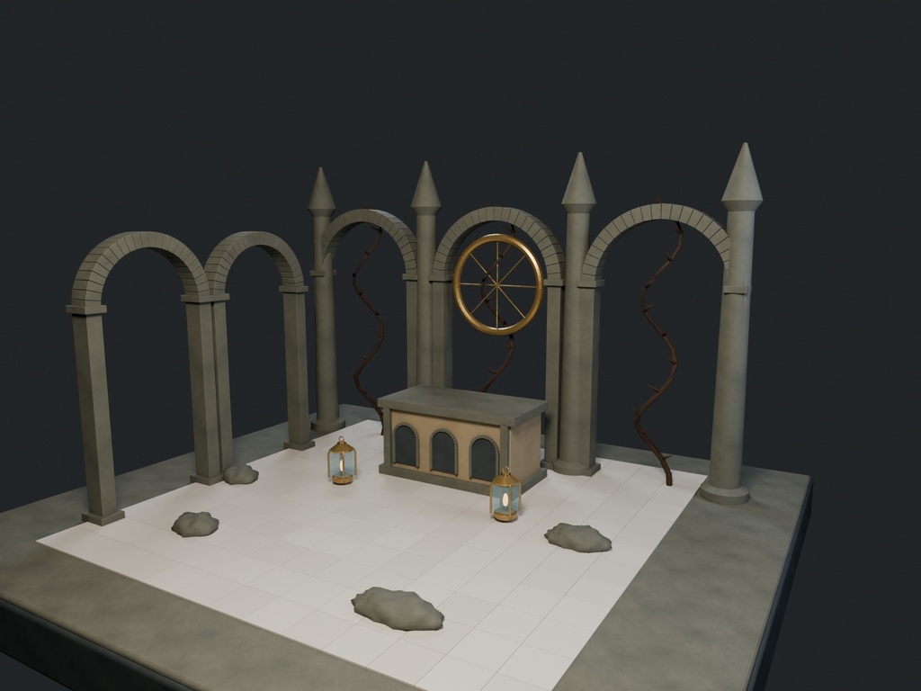 【3D背景】140 茨の聖堂 / Thorn Cathedral【FBX・GLB・BLEND】