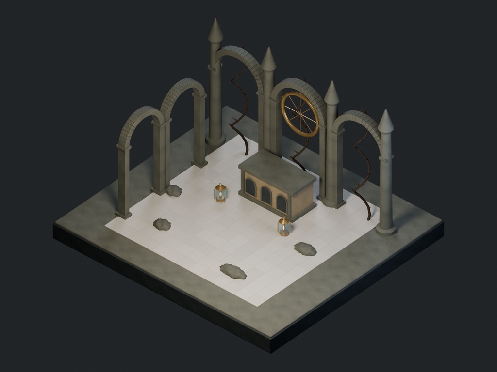 【3D背景】140 茨の聖堂 / Thorn Cathedral【FBX・GLB・BLEND】
