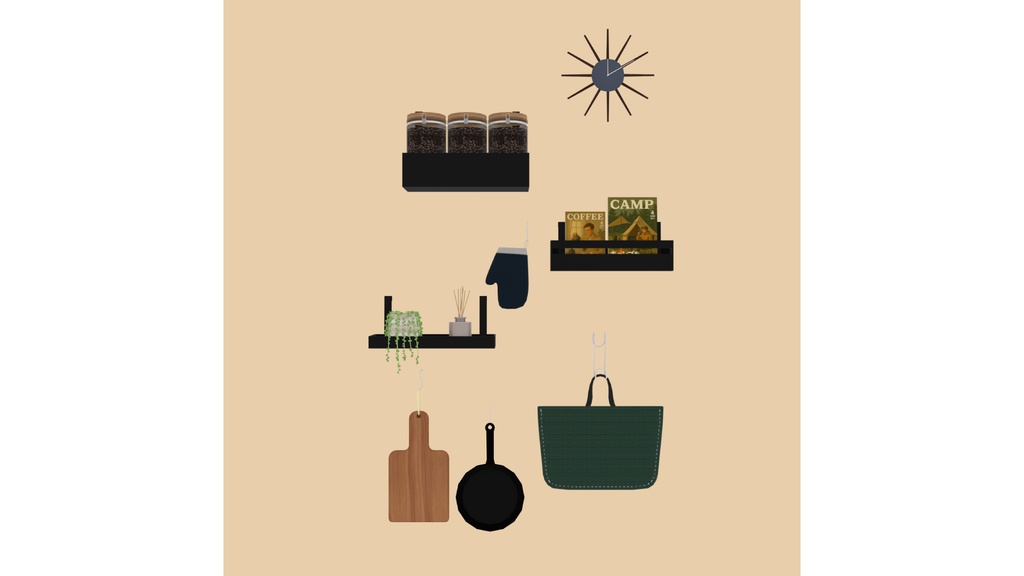 【3Dモデル】自宅でカフェ気分 テーブルセット