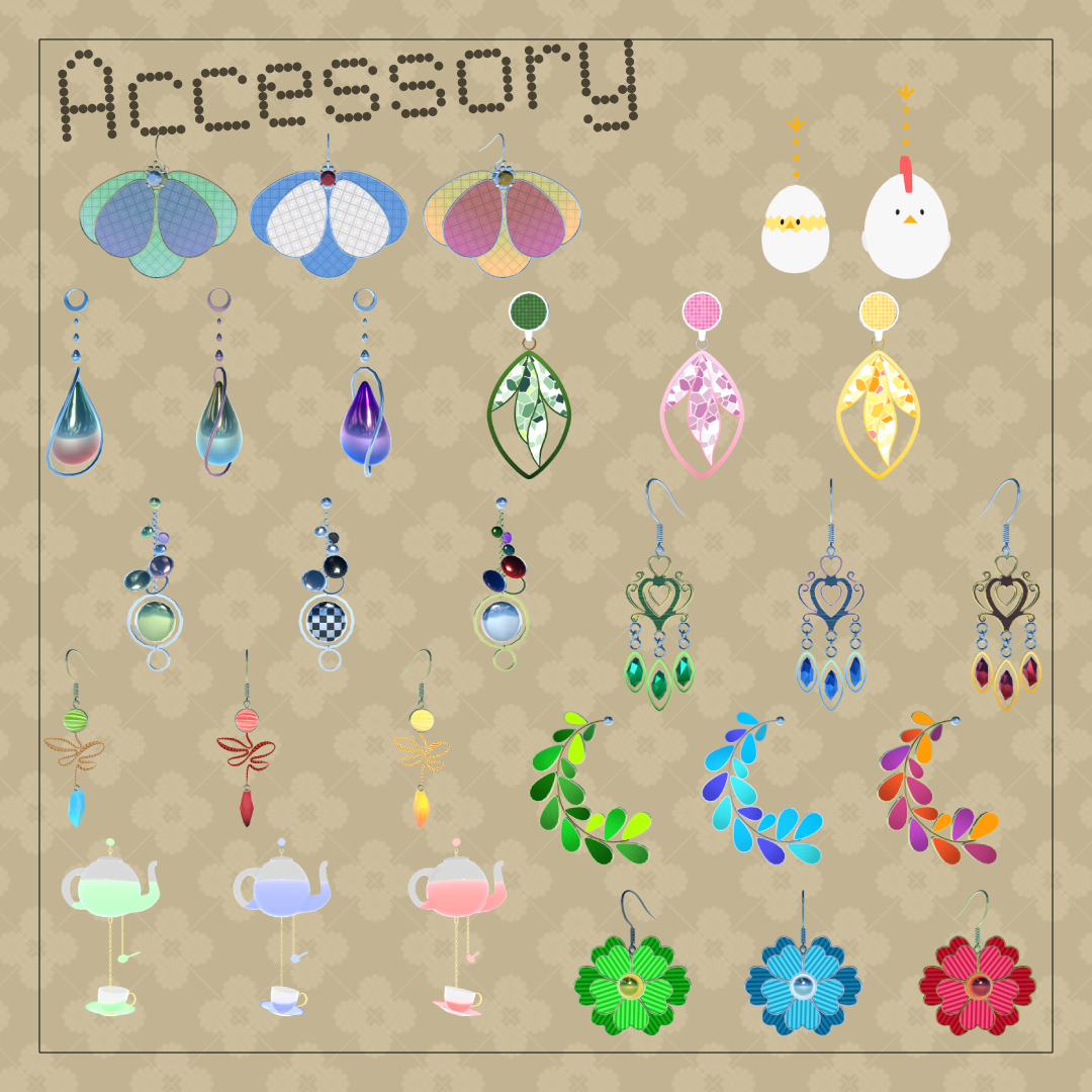【3Dモデル】 アクセサリーセット10点【VRChat】