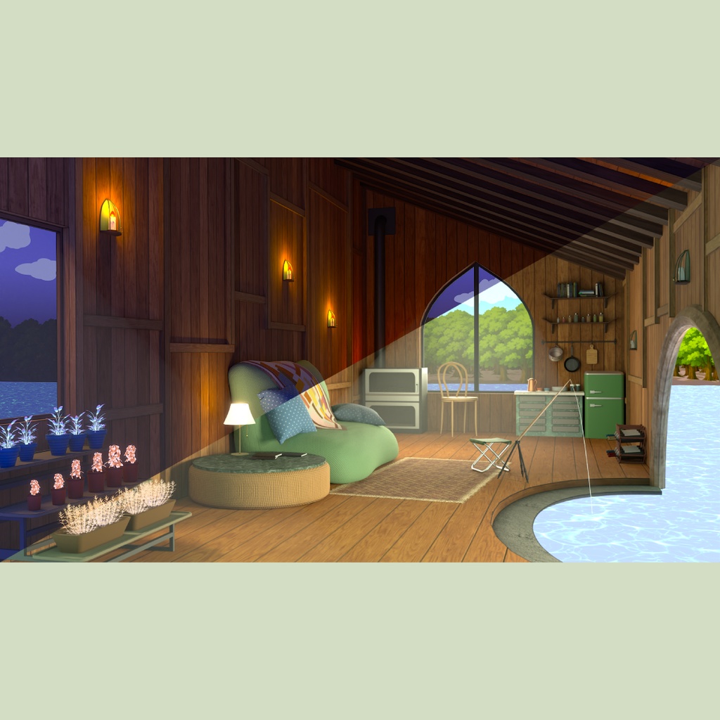 【Vtuber背景】夏夢の水辺小屋