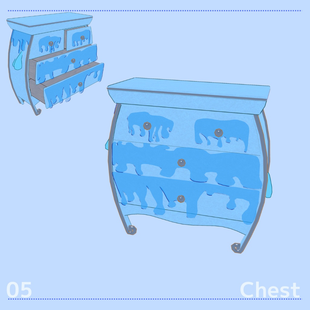 【VRChat想定】スライムモチーフ家具(7点)