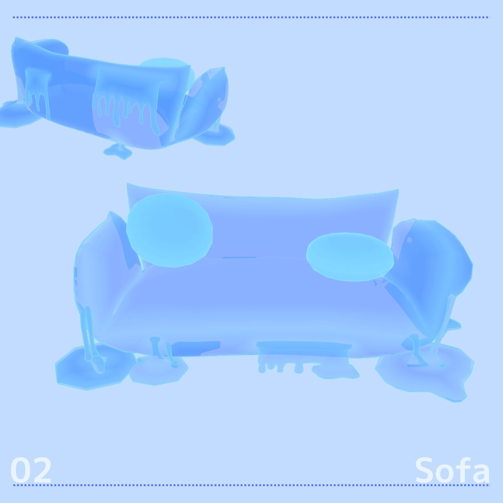 【VRChat想定】スライムモチーフ家具(7点)