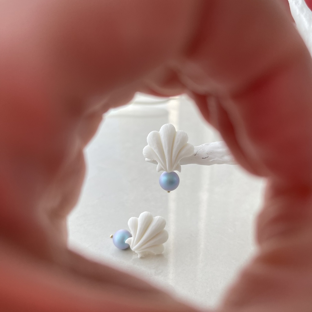 マーメイド イヤリング ブルーパール