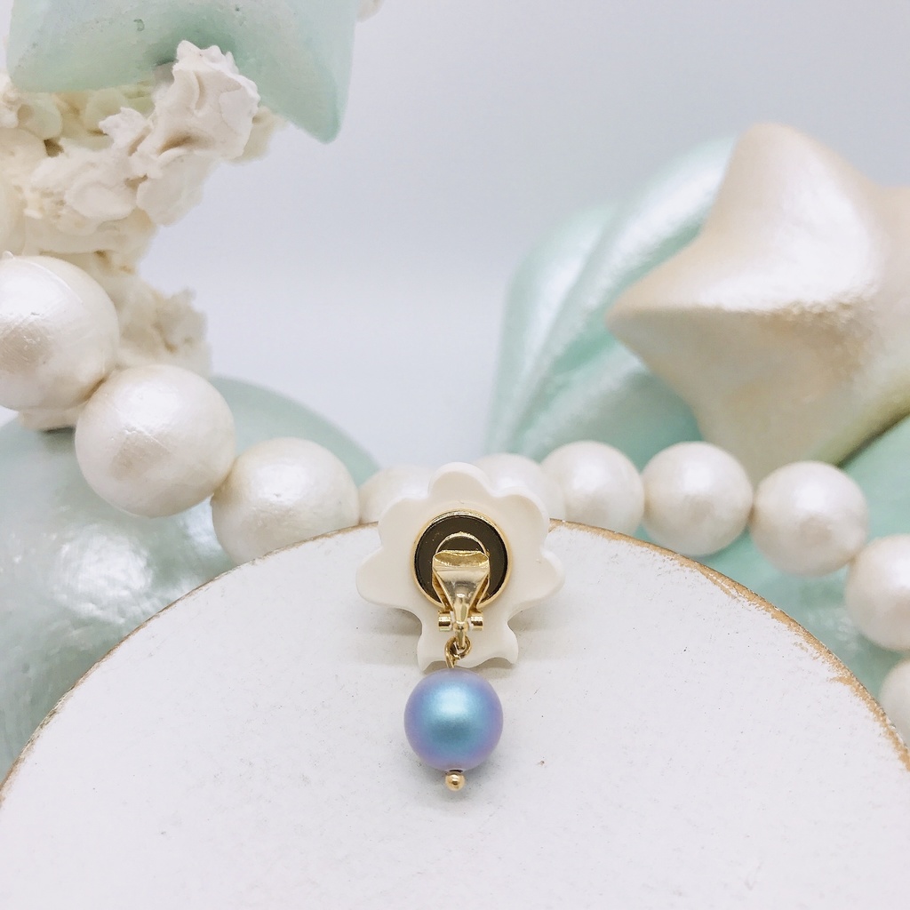 マーメイド イヤリング ブルーパール