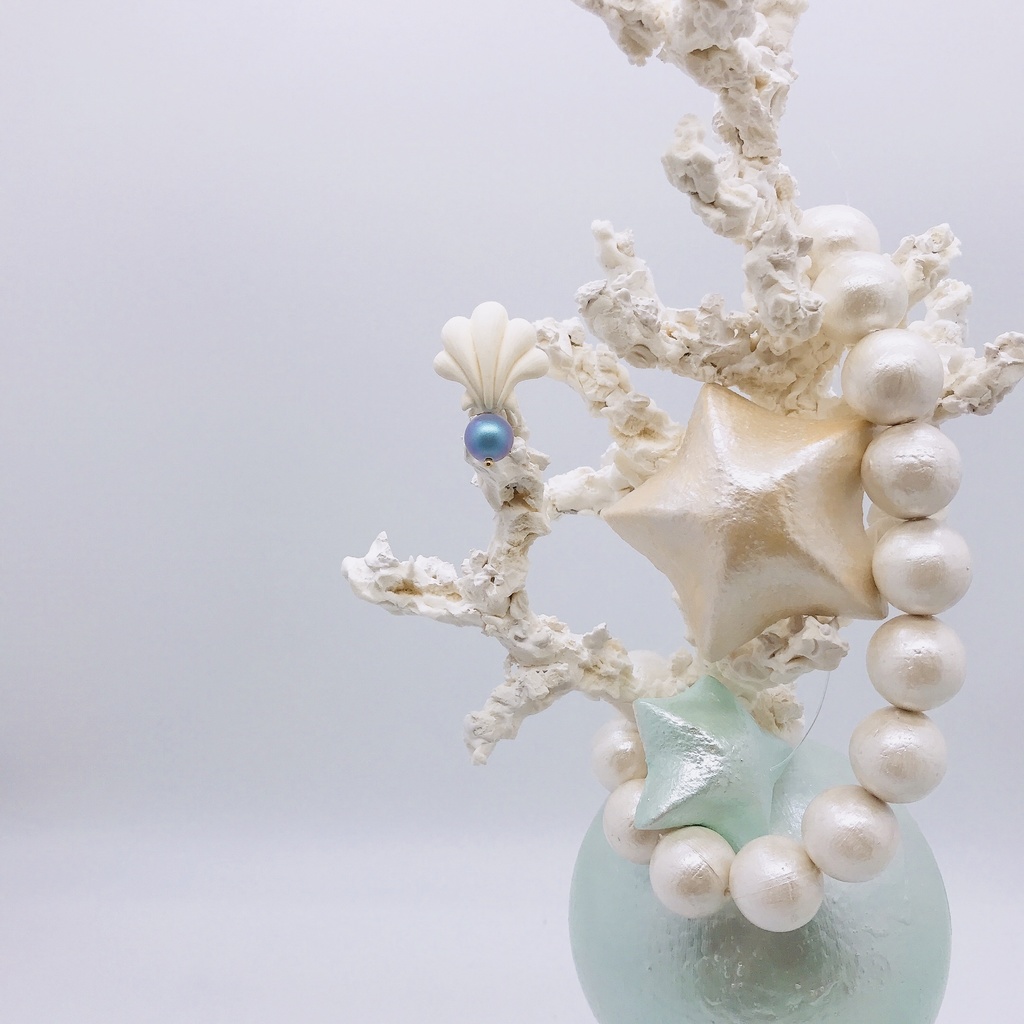 マーメイド イヤリング ブルーパール