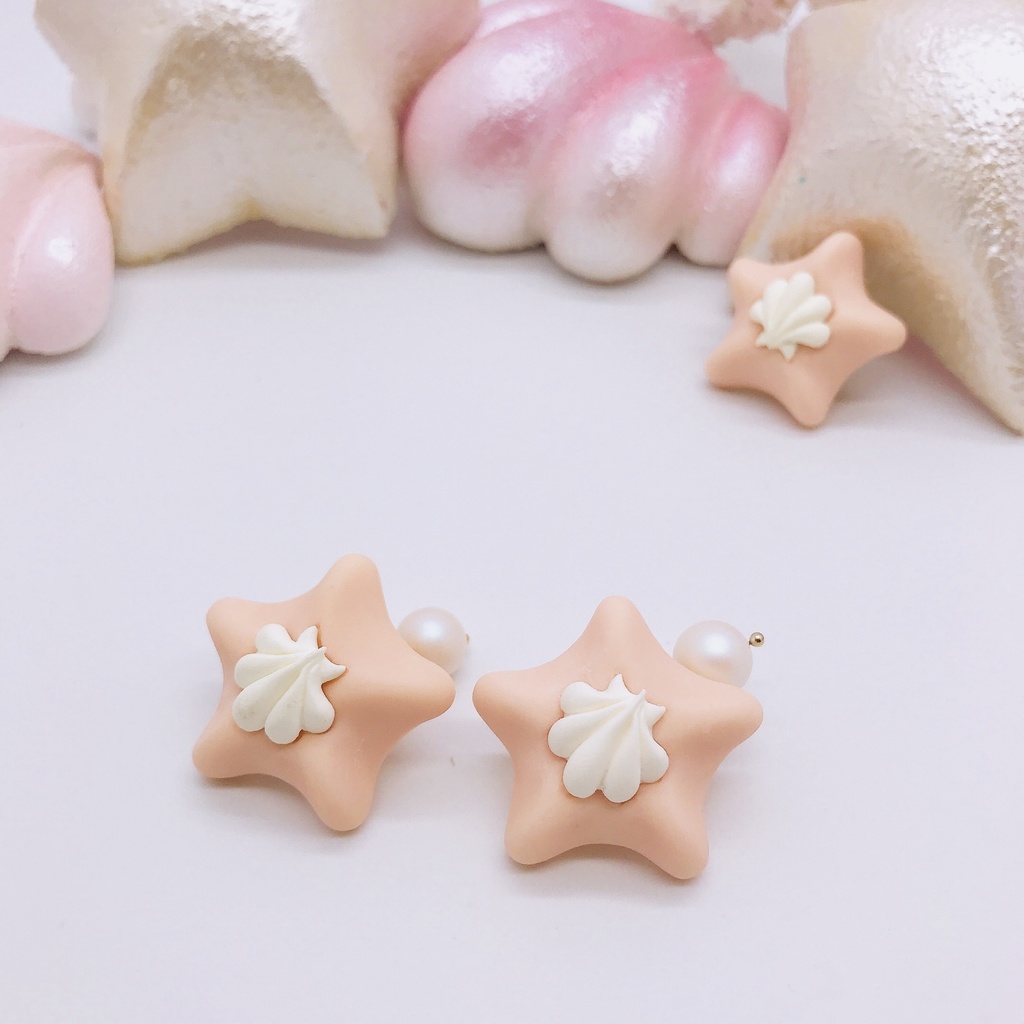 ヒトデ パール イヤリング ピーチ