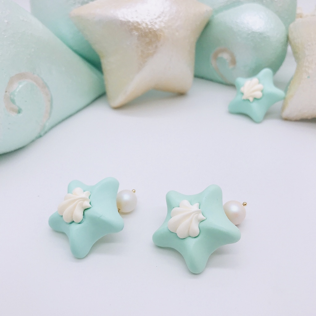 ヒトデ パール イヤリング スカイ