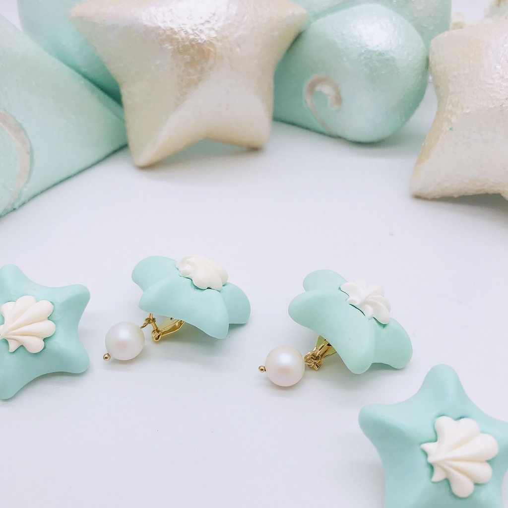 ヒトデ パール イヤリング スカイ