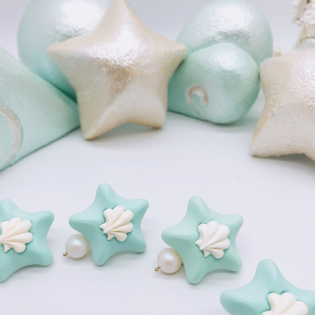 ヒトデ パール イヤリング スカイ