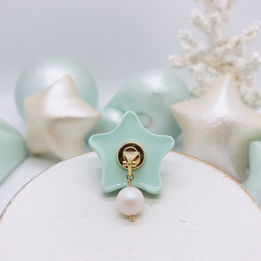 ヒトデ パール イヤリング スカイ