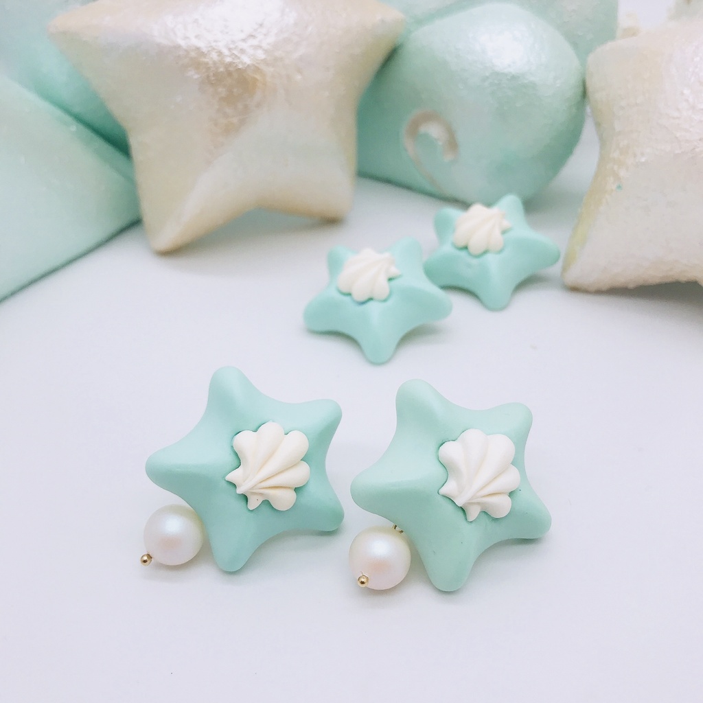 ヒトデ パール イヤリング スカイ