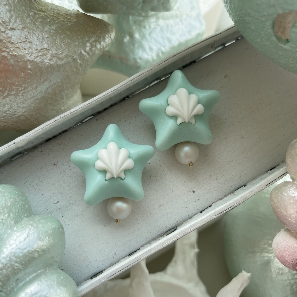 ヒトデ パール イヤリング スカイ